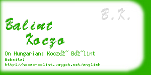 balint koczo business card